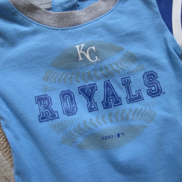 Kansas City Royals Onesie and Shorts Baby Blue Grey 0-3M - Picture 3 of 6